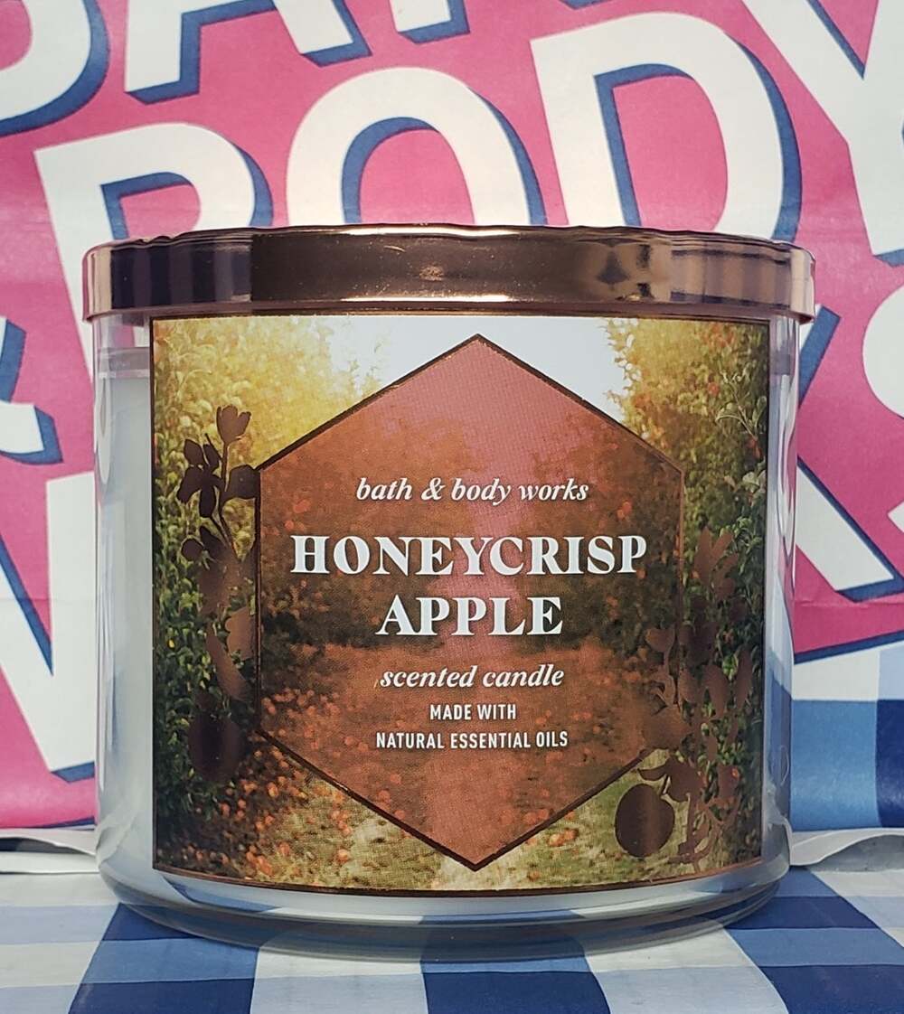 BBW Honeycrisp Apple Large 3 Wick Candle Home Fragrance Decor